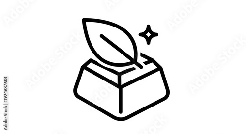 Gold Bar with Leaf and Sparkle Icon: Purity, Luxury, Eco-Friendly, Investment Concept