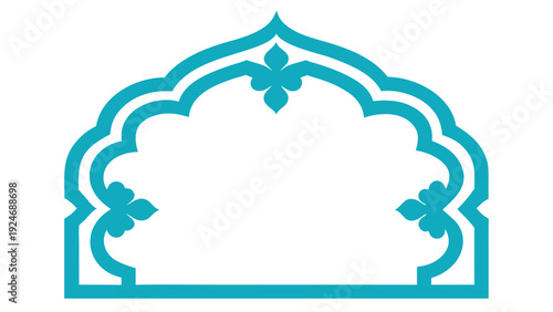 Minimalist architectural arch design in a calm and elegant style isolated graphic illustration on a white background