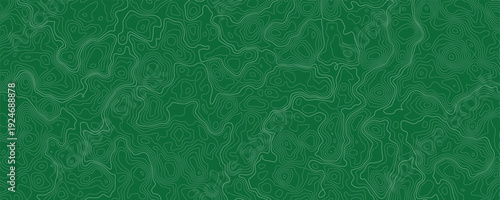 Dark green topographic map background with wavy lines.
