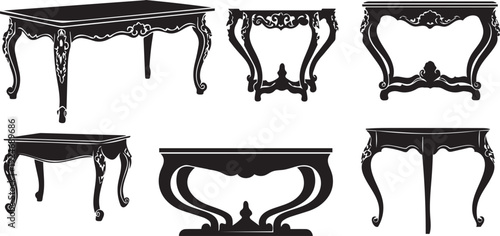  A collection of meticulously crafted antique furniture pieces showcasing elegant design and timeless appeal.