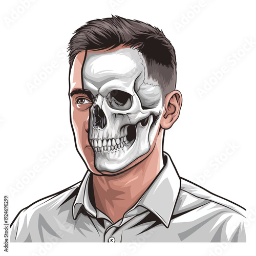 man with skull