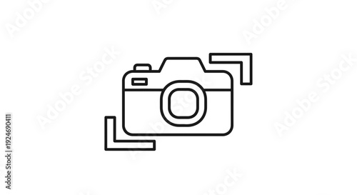 Camera Icon with Focus Frame - Digital Photography and Technology Concept