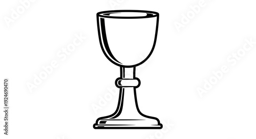 Chalice icon, simple goblet, holy grail symbol, religious chalice, wine cup vector illustration