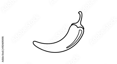 Chili Pepper Outline Icon Vector Illustration