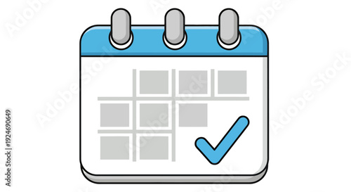 Calendar with a checked date icon for scheduling and planning in a modern interface design.