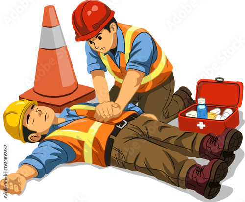 CPR Cardiopulmonary Resuscitation Procedure at work