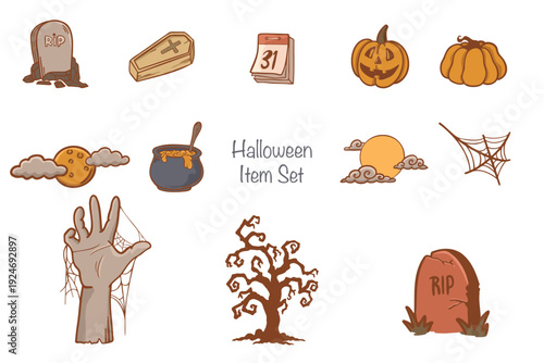 Vector Halloween Cliptart Set Items set