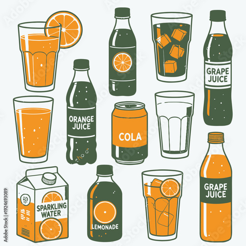 Variety of Beverages vector