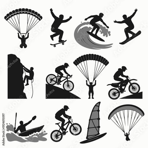 Extreme Sports Silhouettes vector