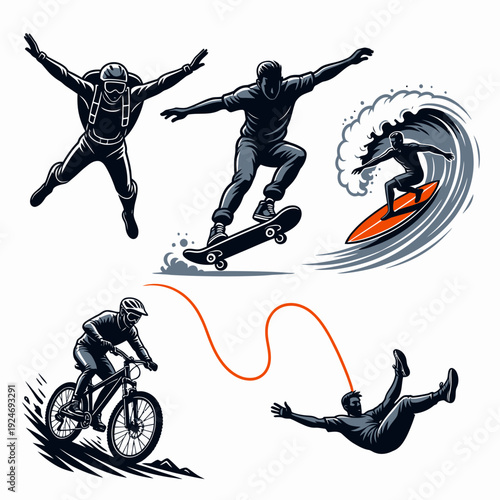 Action Sports Collage vector