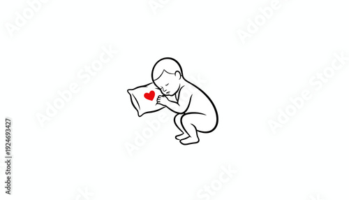 Baby Sleeping Pillow Heart Love Comfort Peace Rest Newborn Childhood Innocence