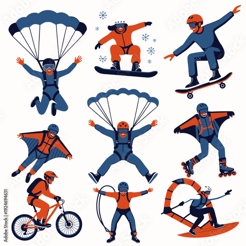 Action Sports Athletes in Motion vector