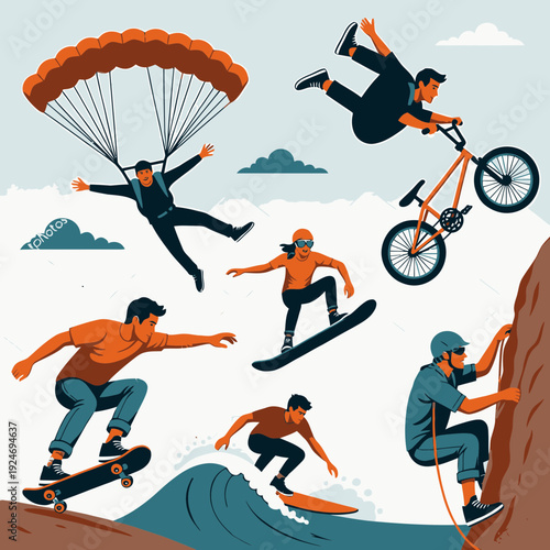 Thrill Seekers in Action vector