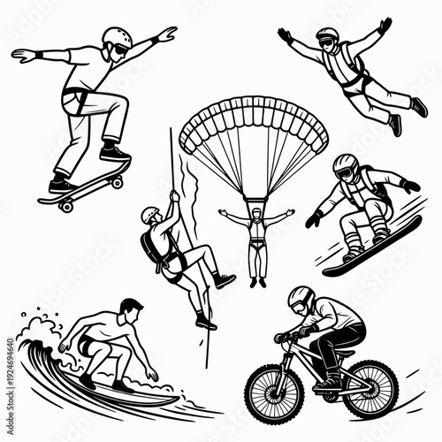 Action Sports Set vector