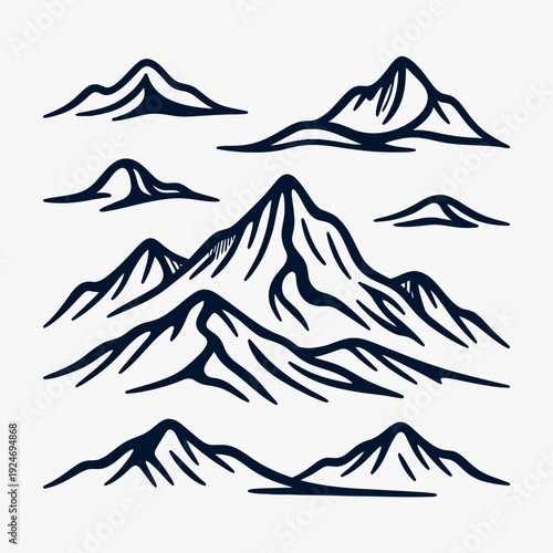 Mountain Range Icons vector