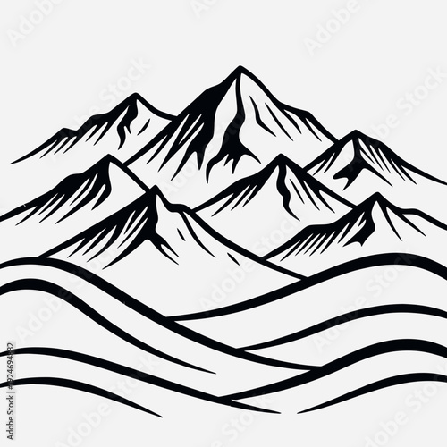Mountain Range Landscape vector