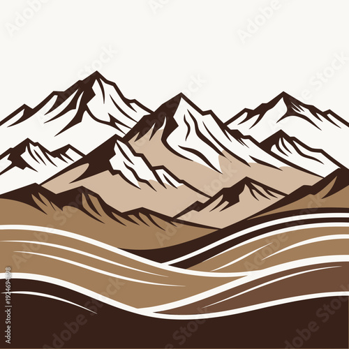 Mountain Landscape Silhouette vector