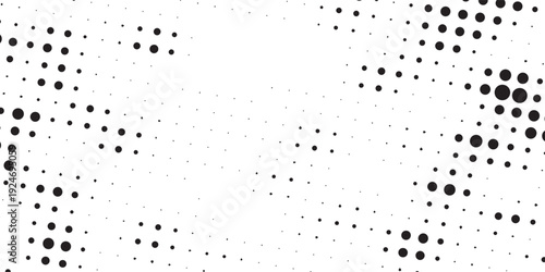 HAn abstract black and white pattern featuring dynamic, scattered lines and splatters on a white background, evoking a sense of movement and energy.alftone Abstract Background Dots Web Banner.