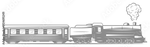 Classic steam train locomotive illustration	