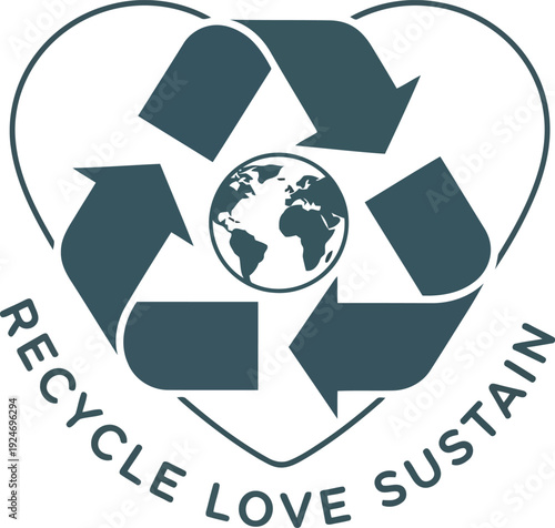 Eco-Friendly Recycle Symbol Heart Design for Sustainable Living