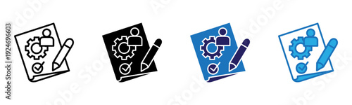 Assess Icon Multi Style Vector Illustration