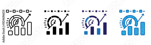 Gauge Icon Multi Style Vector Illustration