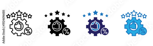 Rate Icon Multi Style Vector Illustration