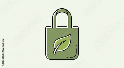 Green padlock with leaf symbolizes eco friendly security and nature protection concept