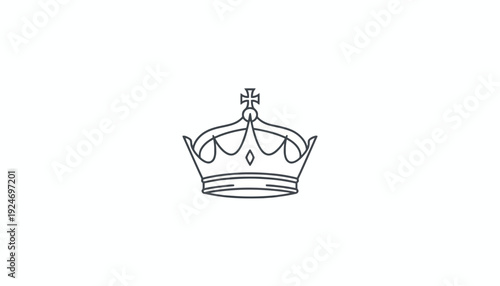 Royal Crown Icon, Symbol of Monarchy, Power, and Royalty, Elegant Line Art