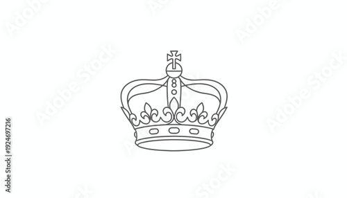 Royal Crown Outline Icon, Symbol of Monarchy, Power, and Royalty