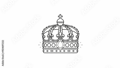 Royal Crown with Jewels, Majestic Symbol of Power and Wealth, Elegant Design