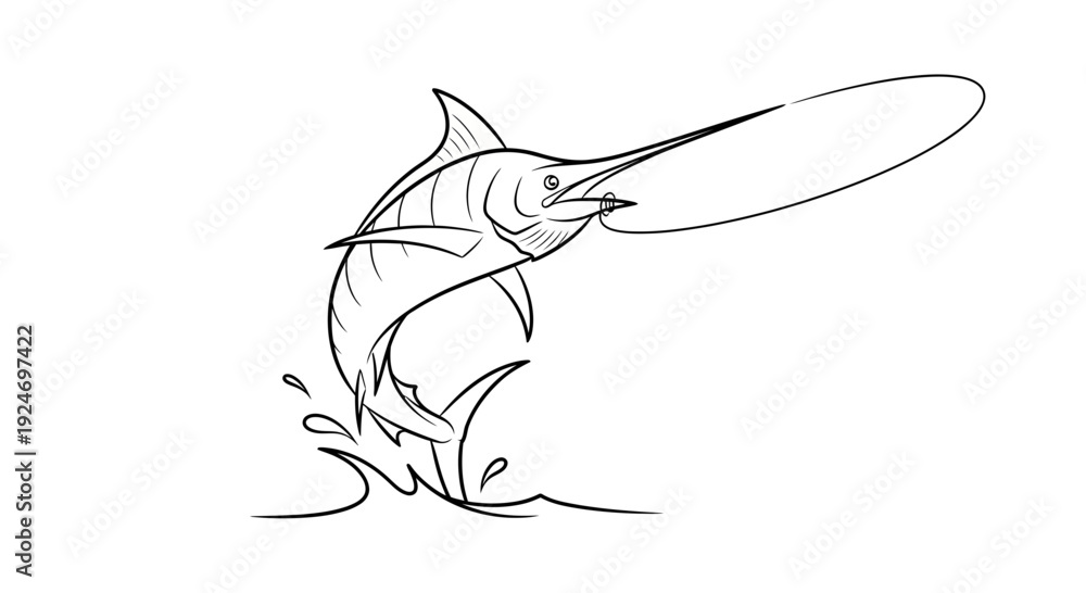 Fototapeta premium Marlin Fishing Jump