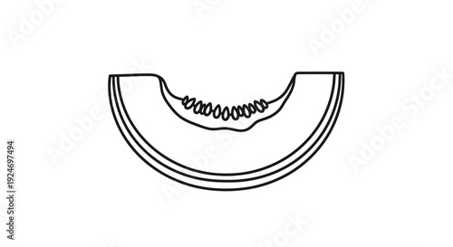 Melon Slice Outline Icon, Fresh Fruit Segment, Healthy Food Graphic