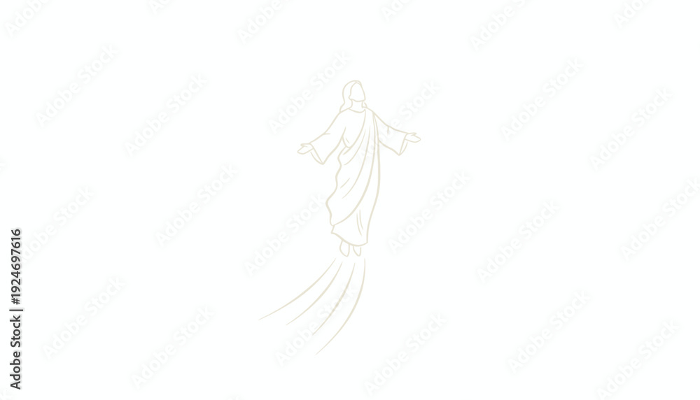 Obraz premium Jesus Ascending, Religious Symbol, Divine Light, Hope, Faith, Spirituality