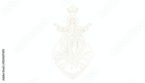 Jesus Christ Religious Iconography, Crowned, Divine Light, Sacred Art, Christian Symbolism