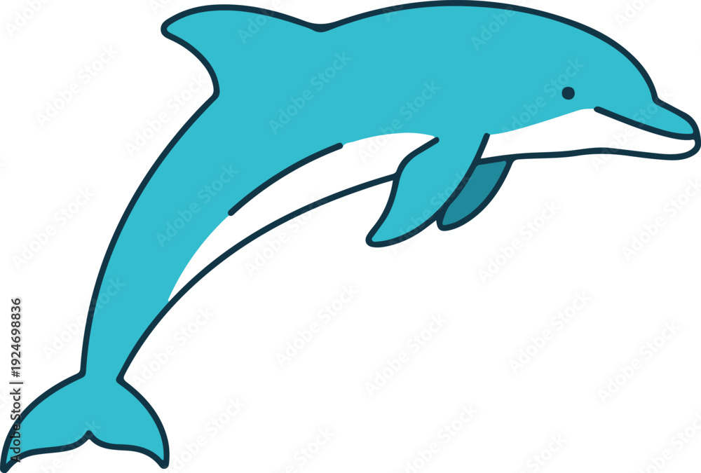 Obraz premium Blue Dolphin Jumping Ocean Sea Vector