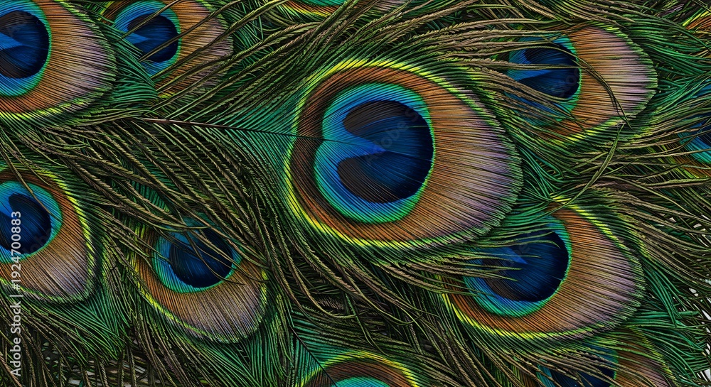 Fototapeta premium Iridescent Plumage: Emerald and Sapphire Dream