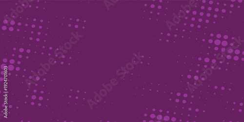 Abstract halftone purple dot pattern gradient texture background.