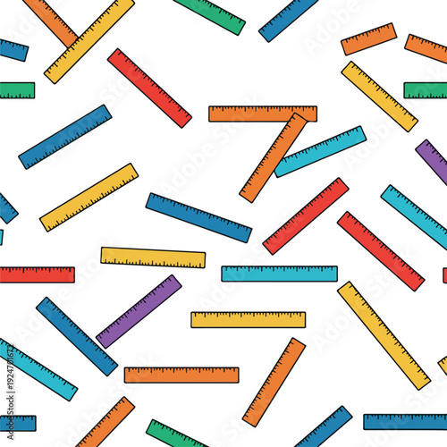 Colorful Rulers Pattern Vector Minimal Illustration Isolated Object