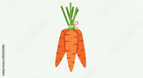 Orange Carrots with Green Tops Isolated on White Background