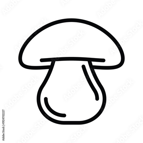 Mushroom icon simple line drawing. Vegetables single line icon.