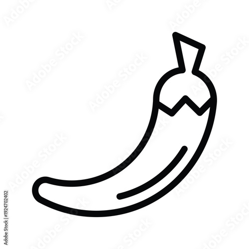 Chili Pepper Icon. Vegetables single line icon.