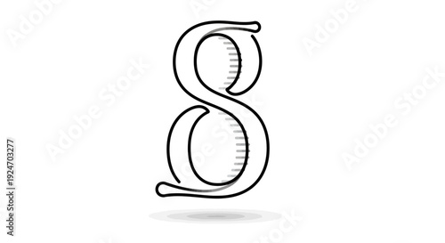 Elegant Serif Letter S Monogram, Stylized Typography, Decorative Alphabet, Isolated