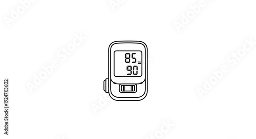 Digital Blood Pressure Monitor Device Icon, Health Care and Medical Technology Concept