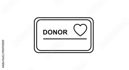 Donor Card with Heart Icon and Blank Space for Name