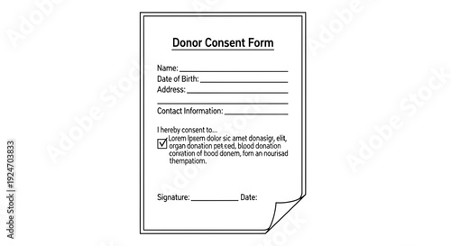 Donor Consent Form for Organ and Blood Donation