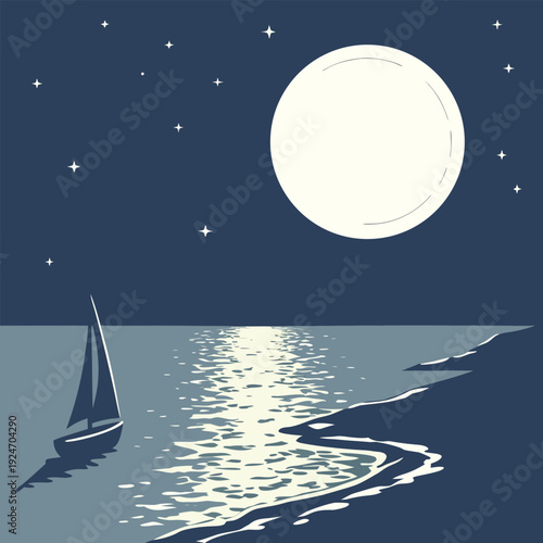 moon over sea