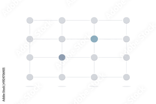 Connected Node Grid Network – Minimal Flat Tech Vector