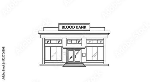 Blood Bank Building Exterior Facade with Signage