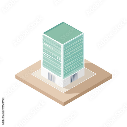 Flat color vector illustration of a modern vertical farm building in Bangladesh